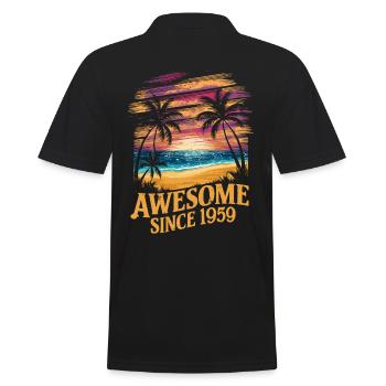 Génial depuis 1959 Plage Coucher de soleil - Polo Homme - noir - Dos - Kai (181cm)