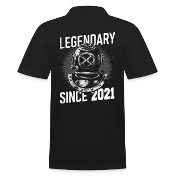 Legendary since 2021 - Diving Diver Birthday - Men's Polo Shirt - black - Back - Kai (181cm)