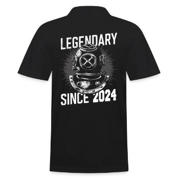 Legendär Seit 2024 - Tauchen Taucher Geburtstag - Männer Poloshirt - Schwarz - Hinten - Kai (181cm)