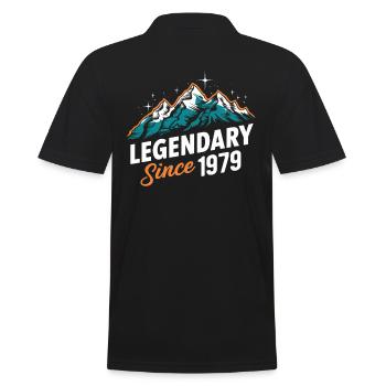 Legendär Seit 1979 Wanderer Geburtstag Bergwandern - Männer Poloshirt - Schwarz - Hinten - Kai (181cm)