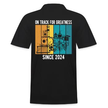 Railroad Worker Locomotive Birthday 2024 Railroad - Men's Polo Shirt - black - Back - Kai (181cm)