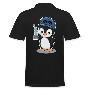 Pingouin mignon avec chapeau de New York - Polo Homme - noir - Dos - Kai (181cm)