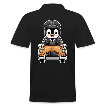 Chauffeur de taxi pingouin avec voiture mignonne - Polo Homme - noir - Dos - Kai (181cm)