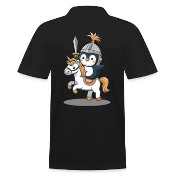 Knight Penguin chevauche une licorne - Polo Homme - noir - Dos - Kai (181cm)
