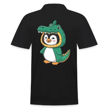 Pingouin mignon en costume de crocodile - Polo Homme - noir - Dos - Kai (181cm)
