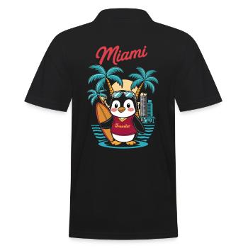 Miami Traveler Penguin avec planche de surf - Polo Homme - noir - Dos - Kai (181cm)