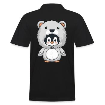 Pingouin en costume d’ours câlin - Polo Homme - noir - Dos - Kai (181cm)