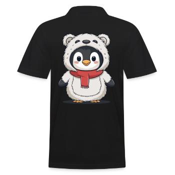Pingouin mignon en costume d’ours - Polo Homme - noir - Dos - Kai (181cm)