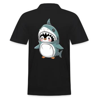 Pingouin en costume de requin - Motif animal drôle - Polo Homme - noir - Dos - Kai (181cm)
