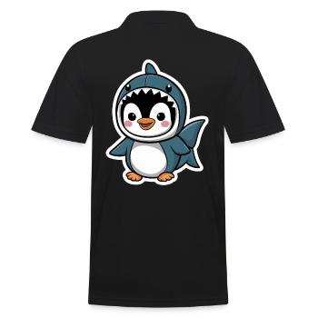 Pingouin mignon en costume de requin - Polo Homme - noir - Dos - Kai (181cm)
