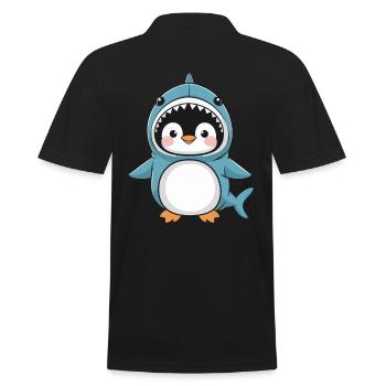 Pingouin mignon en costume de requin - Polo Homme - noir - Dos - Kai (181cm)