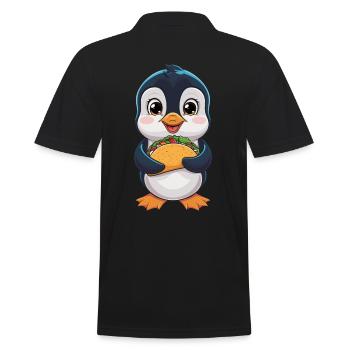 Pingouin mignon avec des tacos - Polo Homme - noir - Dos - Kai (181cm)