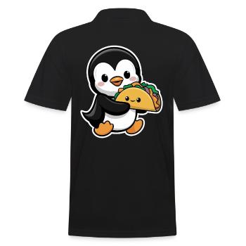 Pingouin mignon avec taco - Polo Homme - noir - Dos - Kai (181cm)