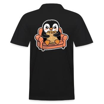Pingouin sur le canapé avec des collations - Polo Homme - noir - Dos - Kai (181cm)