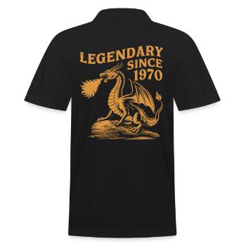Legendär Seit 1970 Geburtstag Drachen Fantasy - Männer Poloshirt - Schwarz - Hinten - Kai (181cm)