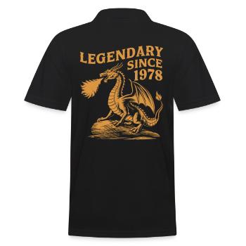 Legendary Since 1978 Birthday Dragon Fantasy - Men's Polo Shirt - black - Back - Kai (181cm)