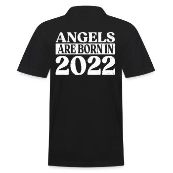 Engel Geboren Im Jahr 2022 Geburtstag - Männer Poloshirt - Schwarz - Hinten - Kai (181cm)