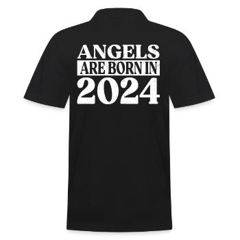 Engel Geboren Im Jahr 2024 Geburtstag - Männer Poloshirt - Schwarz - Hinten - Kai (181cm)