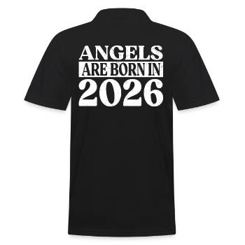 Angel born in 2026 Birthday - Men's Polo Shirt - black - Back - Kai (181cm)