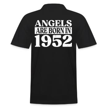 Engel Geboren Im Jahr 1952 Geburtstag - Männer Poloshirt - Schwarz - Hinten - Kai (181cm)