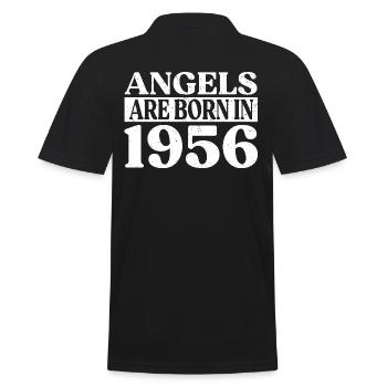 Engel Geboren Im Jahr 1956 Geburtstag - Männer Poloshirt - Schwarz - Hinten - Kai (181cm)