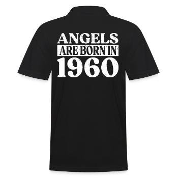 Engel Geboren Im Jahr 1960 Geburtstag - Männer Poloshirt - Schwarz - Hinten - Kai (181cm)