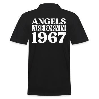 Engel Geboren Im Jahr 1967 Geburtstag - Männer Poloshirt - Schwarz - Hinten - Kai (181cm)