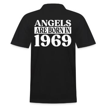 Engel Geboren Im Jahr 1969 Geburtstag - Männer Poloshirt - Schwarz - Hinten - Kai (181cm)