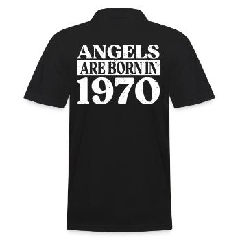 Engel Geboren Im Jahr 1970 Geburtstag - Männer Poloshirt - Schwarz - Hinten - Kai (181cm)