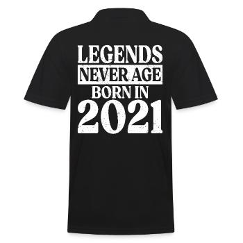 Legends Never Get Old Birthday 2021 - Men's Polo Shirt - black - Back - Kai (181cm)
