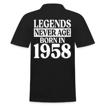 Legends Never Grow Old Birthday 1958 - Men's Polo Shirt - black - Back - Kai (181cm)