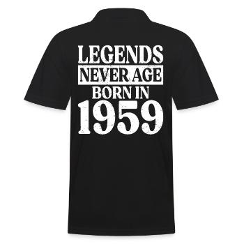 Legends Never Grow Old Birthday 1959 - Men's Polo Shirt - black - Back - Kai (181cm)