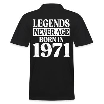 Les légendes ne vieillissent jamais Anniversaire 1971 - Polo Homme - noir - Dos - Kai (181cm)