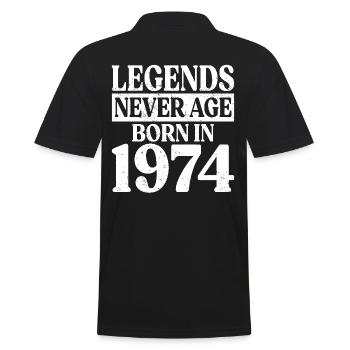 Legends Never Get Old Birthday 1974 - Men's Polo Shirt - black - Back - Kai (181cm)