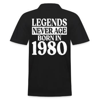 Legends Never Grow Old Birthday 1980 - Men's Polo Shirt - black - Back - Kai (181cm)