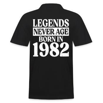Legends Never Grow Old Birthday 1982 - Men's Polo Shirt - black - Back - Kai (181cm)