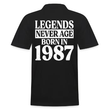 Legends Never Grow Old Birthday 1987 - Men's Polo Shirt - black - Back - Kai (181cm)