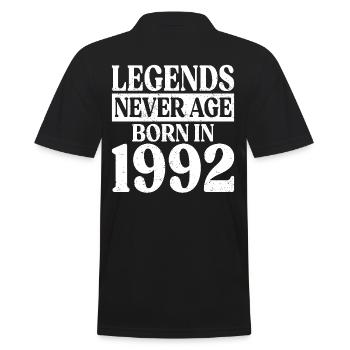 Legends Never Grow Old Birthday 1992 - Men's Polo Shirt - black - Back - Kai (181cm)