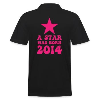 One star was born in 2014 Birthday - Men's Polo Shirt - black - Back - Kai (181cm)