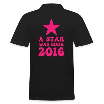 One star was born in 2016 Birthday - Men's Polo Shirt - black - Back - Kai (181cm)