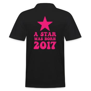 One star was born in 2017 Birthday - Men's Polo Shirt - black - Back - Kai (181cm)