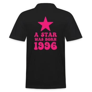 Ein Stern Wurde 1996 Geboren Geburtstag - Männer Poloshirt - Schwarz - Hinten - Kai (181cm)