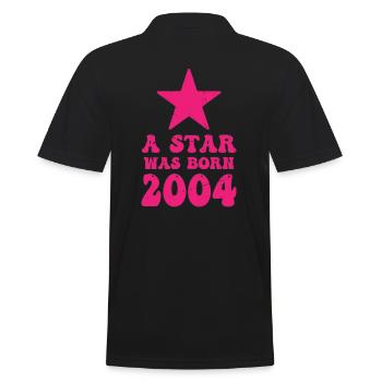 One star was born in 2004 Birthday - Men's Polo Shirt - black - Back - Kai (181cm)