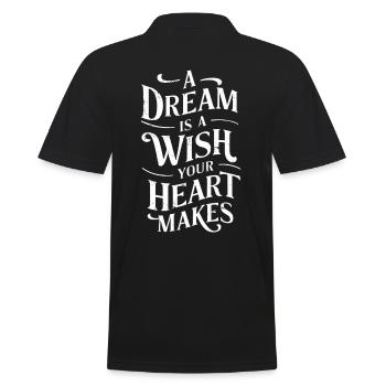 A dream is a wish of your heart - Men's Polo Shirt - black - Back - Kai (181cm)