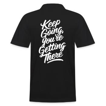 Motivational Quote: Keep Going, You're Getting - Men's Polo Shirt - black - Back - Kai (181cm)