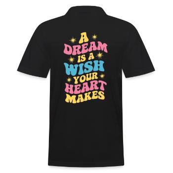 A dream is a wish of your heart - Men's Polo Shirt - black - Back - Kai (181cm)