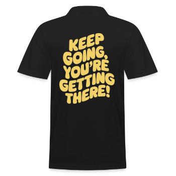 Weiter So, Du Schaffst Es! Motivation - Männer Poloshirt - Schwarz - Hinten - Kai (181cm)