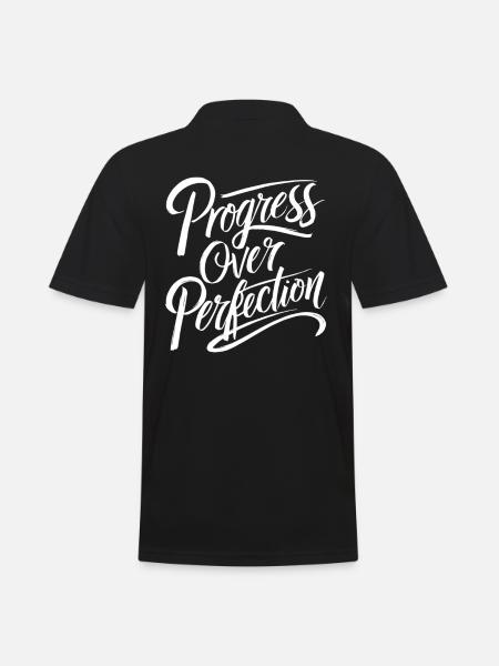 Progress before perfection Motivation - Men's Polo Shirt - black
