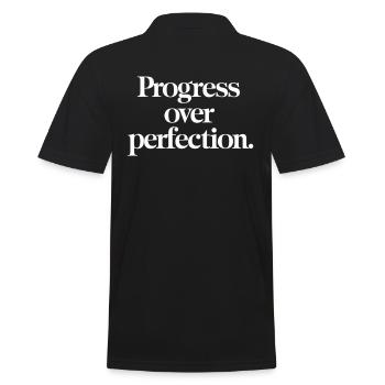 Progress before perfection - motivation - Men's Polo Shirt - black - Back - Kai (181cm)
