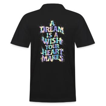 A dream is a wish that your heart makes - Men's Polo Shirt - black - Back - Kai (181cm)